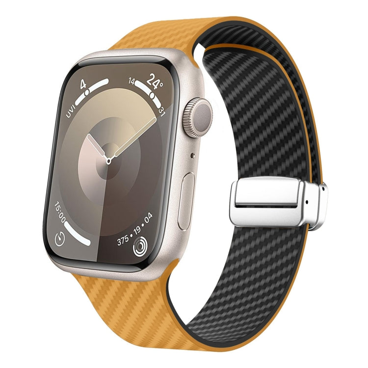 สายรัดนาฬิกาพร้อมหัวล็อกเงินแม่เหล็กลายคาร์บอนไฟเบอร์ สำหรับ Apple Watch 42mm, สำหรับ Apple Watch 38mm