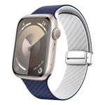 สายรัดนาฬิกาพร้อมหัวล็อกเงินแม่เหล็กลายคาร์บอนไฟเบอร์ สำหรับ Apple Watch 42mm, สำหรับ Apple Watch 38mm
