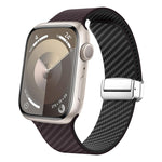 สายรัดนาฬิกาพร้อมหัวล็อกเงินแม่เหล็กลายคาร์บอนไฟเบอร์ สำหรับ Apple Watch 42mm, สำหรับ Apple Watch 38mm
