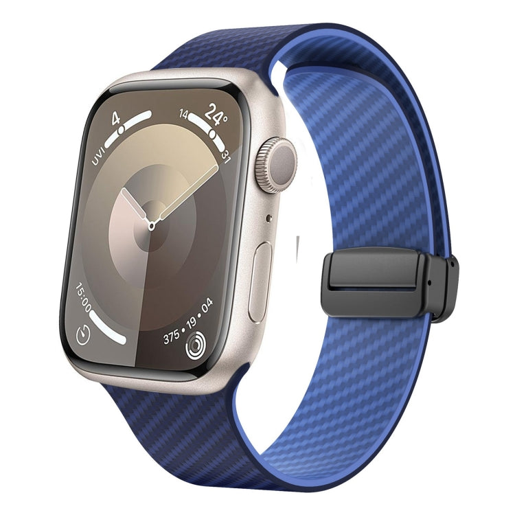 สายรัดนาฬิกาหัวเข็มขัดแม่เหล็กคาร์บอนไฟเบอร์สีดำ สำหรับ Apple Watch 42mm, สำหรับ Apple Watch 38mm