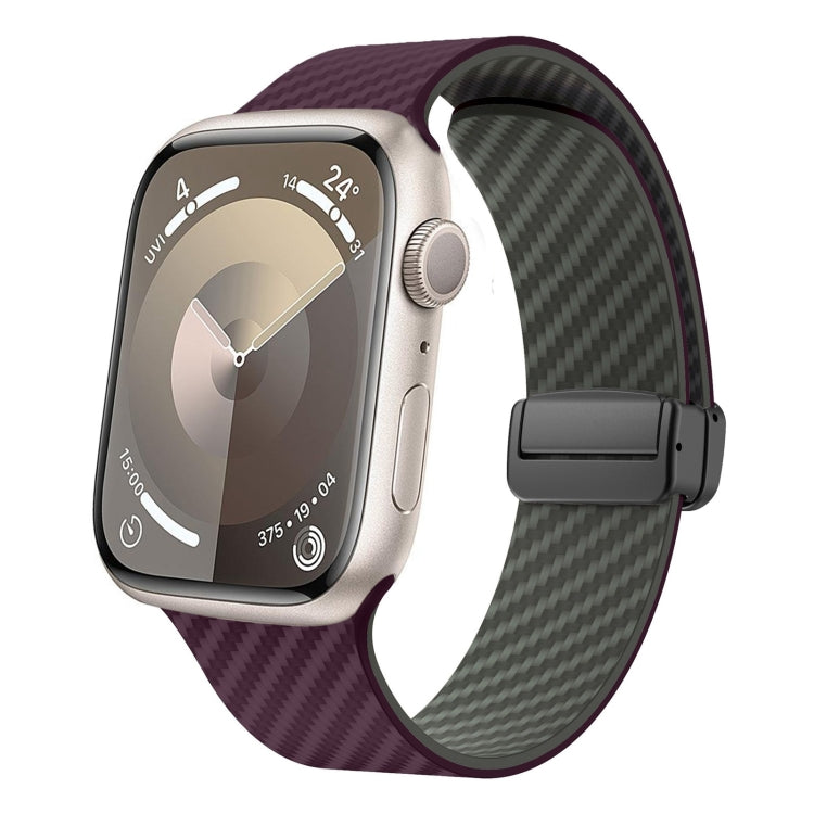 สายรัดนาฬิกาหัวเข็มขัดแม่เหล็กคาร์บอนไฟเบอร์สีดำ สำหรับ Apple Watch 42mm, สำหรับ Apple Watch 38mm