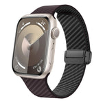 สายรัดนาฬิกาหัวเข็มขัดแม่เหล็กคาร์บอนไฟเบอร์สีดำ สำหรับ Apple Watch 42mm, สำหรับ Apple Watch 38mm