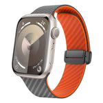 สายรัดนาฬิกาหัวเข็มขัดแม่เหล็กคาร์บอนไฟเบอร์สีดำ สำหรับ Apple Watch 42mm, สำหรับ Apple Watch 38mm