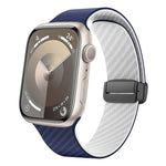 สายรัดนาฬิกาหัวเข็มขัดแม่เหล็กคาร์บอนไฟเบอร์สีดำ สำหรับ Apple Watch 42mm, สำหรับ Apple Watch 38mm