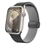 สายรัดนาฬิกาหัวเข็มขัดแม่เหล็กคาร์บอนไฟเบอร์สีดำ สำหรับ Apple Watch 42mm, สำหรับ Apple Watch 38mm