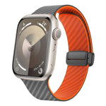 สายรัดนาฬิกาหัวเข็มขัดแม่เหล็กคาร์บอนไฟเบอร์สีดำ สำหรับ Apple Watch 42mm, สำหรับ Apple Watch 38mm
