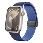 สายรัดนาฬิกาหัวเข็มขัดแม่เหล็กคาร์บอนไฟเบอร์สีดำ สำหรับ Apple Watch 42mm, สำหรับ Apple Watch 38mm