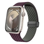 สายรัดนาฬิกาหัวเข็มขัดแม่เหล็กคาร์บอนไฟเบอร์สีดำ สำหรับ Apple Watch 42mm, สำหรับ Apple Watch 38mm