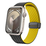 สายรัดนาฬิกาหัวเข็มขัดแม่เหล็กคาร์บอนไฟเบอร์สีดำ สำหรับ Apple Watch 42mm, สำหรับ Apple Watch 38mm