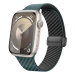 สายรัดนาฬิกาหัวเข็มขัดแม่เหล็กคาร์บอนไฟเบอร์สีดำ สำหรับ Apple Watch 42mm, สำหรับ Apple Watch 38mm