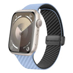 สายรัดนาฬิกาหัวเข็มขัดแม่เหล็กคาร์บอนไฟเบอร์สีดำ สำหรับ Apple Watch 42mm, สำหรับ Apple Watch 38mm