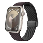 สายรัดนาฬิกาหัวเข็มขัดแม่เหล็กคาร์บอนไฟเบอร์สีดำ สำหรับ Apple Watch 42mm, สำหรับ Apple Watch 38mm