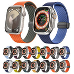 สายรัดนาฬิกาหัวเข็มขัดแม่เหล็กคาร์บอนไฟเบอร์สีดำ สำหรับ Apple Watch 42mm, สำหรับ Apple Watch 38mm