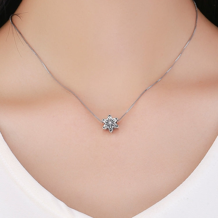 อุปกรณ์สร้อยข้อมือสร้อยคอ DIY ลูกปัดเกล็ดหิมะฤดูหนาวเงินสเตอร์ลิง S925, สีเงิน, โรสโกลด์