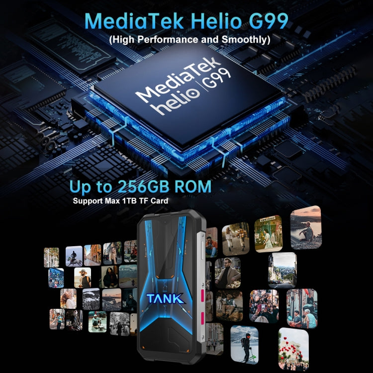 Unihertz Tank mini 1 / 8849, กล้อง 100MP, 4.3 นิ้ว Android 13 Helio G99 Octa Core, เครือข่าย: 4G, Tank mini 1 8GB+256GB