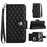 Rhombic Texture Flip Leather Phone Case with Lanyard, For iPhone 14 Pro Max, For iPhone SE 2022 / 2020 / 8 / 7, For iPhone 13 Pro Max, For iPhone 13 Pro, For iPhone 13, For iPhone 12 / 12 Pro, For iPhone 12 Pro Max, For iPhone 11 Pro Max