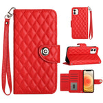 Rhombic Texture Flip Leather Phone Case with Lanyard, For iPhone 14 Pro Max, For iPhone SE 2022 / 2020 / 8 / 7, For iPhone 13 Pro Max, For iPhone 13 Pro, For iPhone 13, For iPhone 12 / 12 Pro, For iPhone 12 Pro Max, For iPhone 11 Pro Max