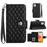 Rhombic Texture Flip Leather Phone Case with Lanyard, For iPhone 14 Pro Max, For iPhone SE 2022 / 2020 / 8 / 7, For iPhone 13 Pro Max, For iPhone 13 Pro, For iPhone 13, For iPhone 12 / 12 Pro, For iPhone 12 Pro Max, For iPhone 11 Pro Max