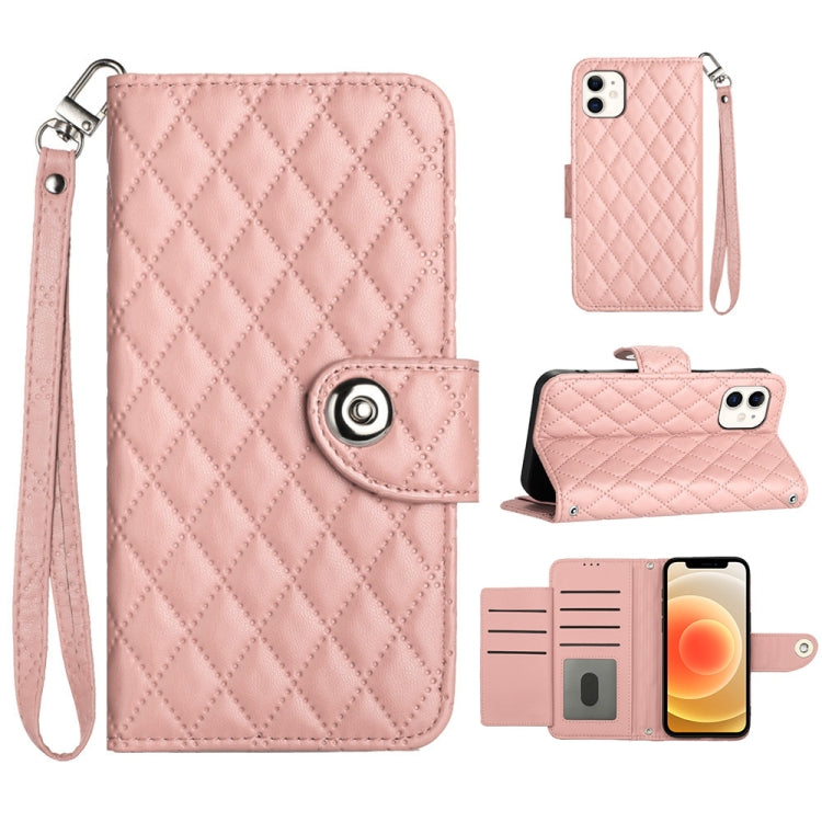 เคสโทรศัพท์หนังลายขนมเปียกปูนพร้อมสายคล้อง สำหรับ iPhone 11, iPhone 11 Pro, iPhone XS / X, iPhone XR, iPhone XS Max, iPhone 8 Plus / 7 Plus / 6s Plus