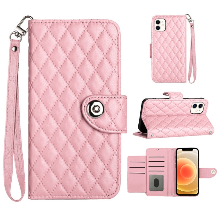 เคสโทรศัพท์หนังลายขนมเปียกปูนพร้อมสายคล้อง สำหรับ iPhone 11, iPhone 11 Pro, iPhone XS / X, iPhone XR, iPhone XS Max, iPhone 8 Plus / 7 Plus / 6s Plus