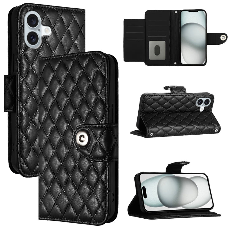 เคสโทรศัพท์หนังแบบพับลายข้าวหลามตัดพร้อมสายคล้อง สำหรับ iPhone 17 Pro Max, สำหรับ iPhone 17 Pro, สำหรับ iPhone 17, สำหรับ iPhone Air, สำหรับ iPhone SE 2024, สำหรับ iPhone 16 Pro Max, สำหรับ iPhone 16 Pro, สำหรับ iPhone 16 Plus