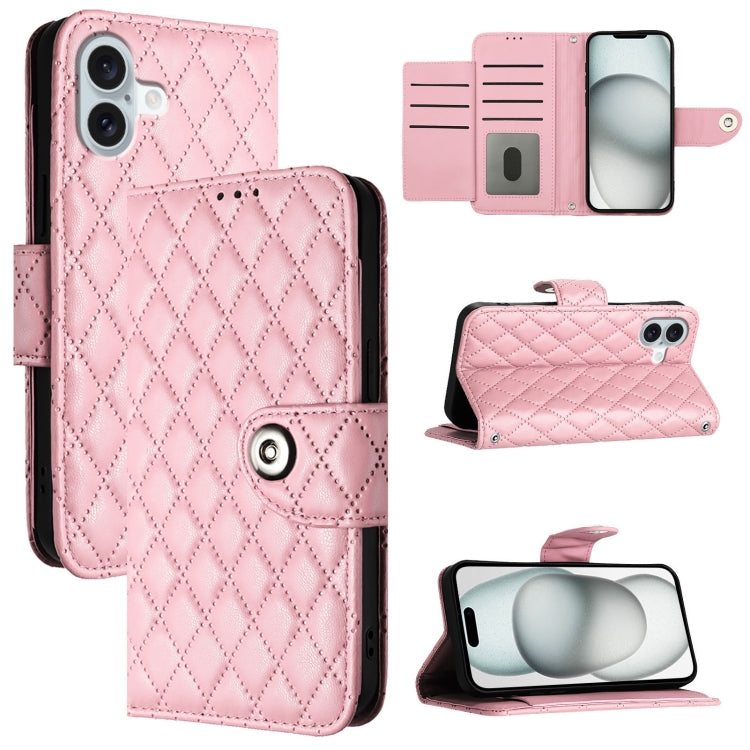 เคสโทรศัพท์หนังแบบพับลายข้าวหลามตัดพร้อมสายคล้อง สำหรับ iPhone 17 Pro Max, สำหรับ iPhone 17 Pro, สำหรับ iPhone 17, สำหรับ iPhone Air, สำหรับ iPhone SE 2024, สำหรับ iPhone 16 Pro Max, สำหรับ iPhone 16 Pro, สำหรับ iPhone 16 Plus