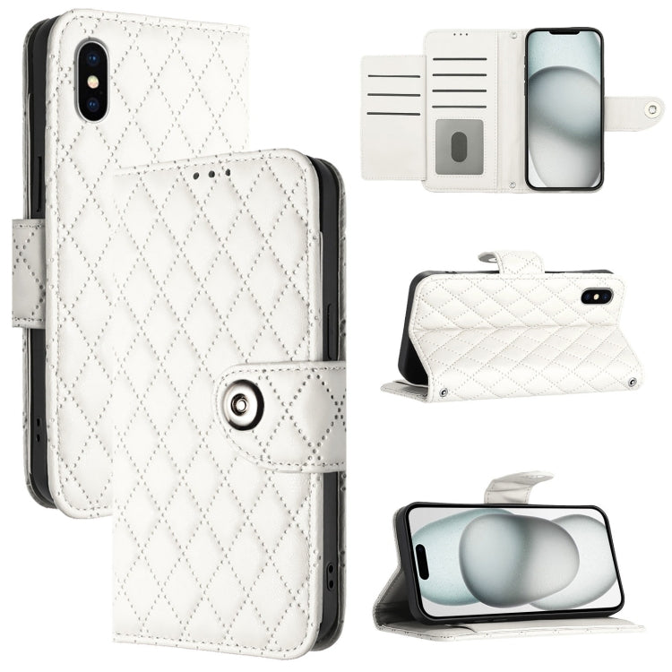เคสโทรศัพท์หนังลายขนมเปียกปูนพร้อมสายคล้อง สำหรับ iPhone 11, iPhone 11 Pro, iPhone XS / X, iPhone XR, iPhone XS Max, iPhone 8 Plus / 7 Plus / 6s Plus
