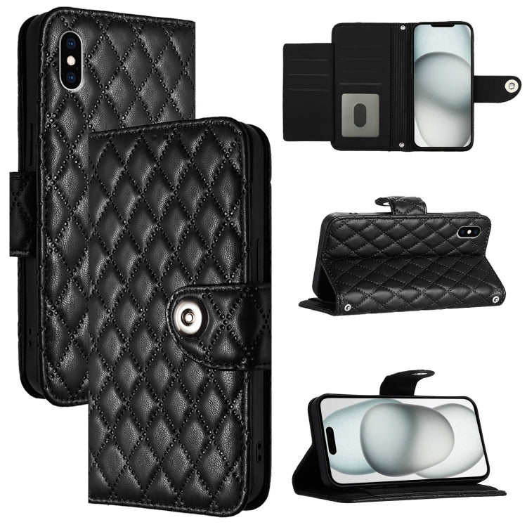 เคสโทรศัพท์หนังลายขนมเปียกปูนพร้อมสายคล้อง สำหรับ iPhone 11, iPhone 11 Pro, iPhone XS / X, iPhone XR, iPhone XS Max, iPhone 8 Plus / 7 Plus / 6s Plus