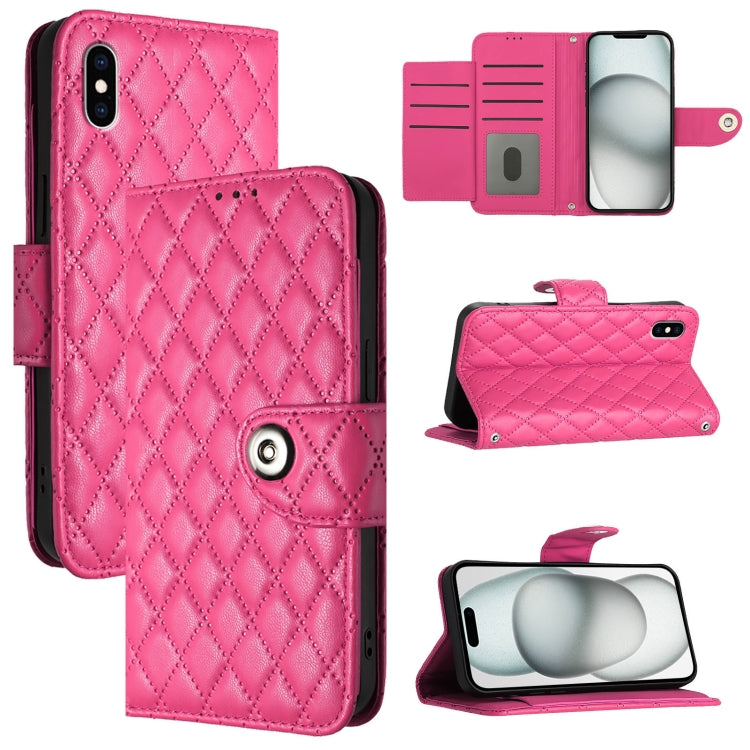 เคสโทรศัพท์หนังลายขนมเปียกปูนพร้อมสายคล้อง สำหรับ iPhone 11, iPhone 11 Pro, iPhone XS / X, iPhone XR, iPhone XS Max, iPhone 8 Plus / 7 Plus / 6s Plus