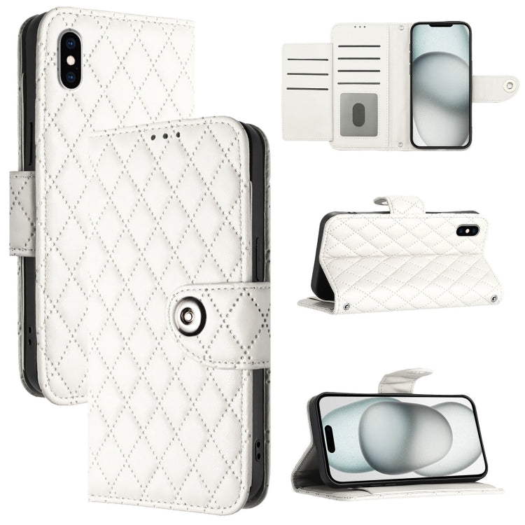 เคสโทรศัพท์หนังลายขนมเปียกปูนพร้อมสายคล้อง สำหรับ iPhone 11, iPhone 11 Pro, iPhone XS / X, iPhone XR, iPhone XS Max, iPhone 8 Plus / 7 Plus / 6s Plus