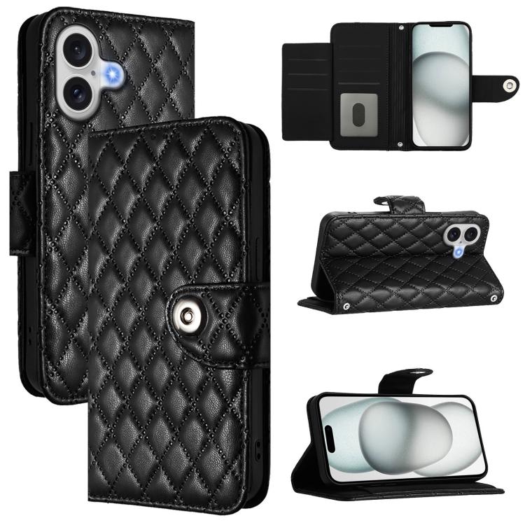 เคสโทรศัพท์หนังแบบพับลายข้าวหลามตัดพร้อมสายคล้อง สำหรับ iPhone 17 Pro Max, สำหรับ iPhone 17 Pro, สำหรับ iPhone 17, สำหรับ iPhone Air, สำหรับ iPhone SE 2024, สำหรับ iPhone 16 Pro Max, สำหรับ iPhone 16 Pro, สำหรับ iPhone 16 Plus