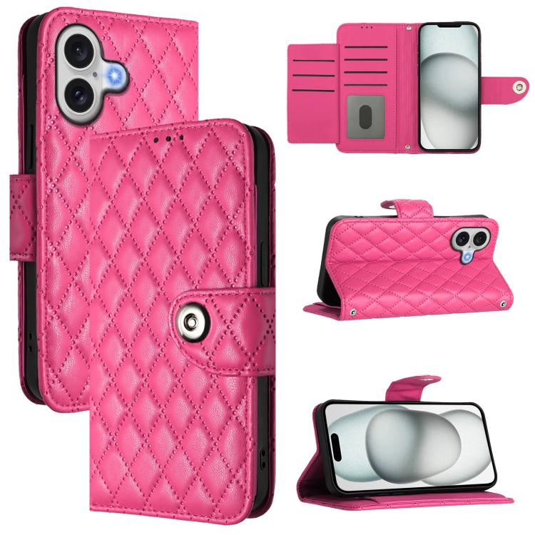 เคสโทรศัพท์หนังแบบพับลายข้าวหลามตัดพร้อมสายคล้อง สำหรับ iPhone 17 Pro Max, สำหรับ iPhone 17 Pro, สำหรับ iPhone 17, สำหรับ iPhone Air, สำหรับ iPhone SE 2024, สำหรับ iPhone 16 Pro Max, สำหรับ iPhone 16 Pro, สำหรับ iPhone 16 Plus