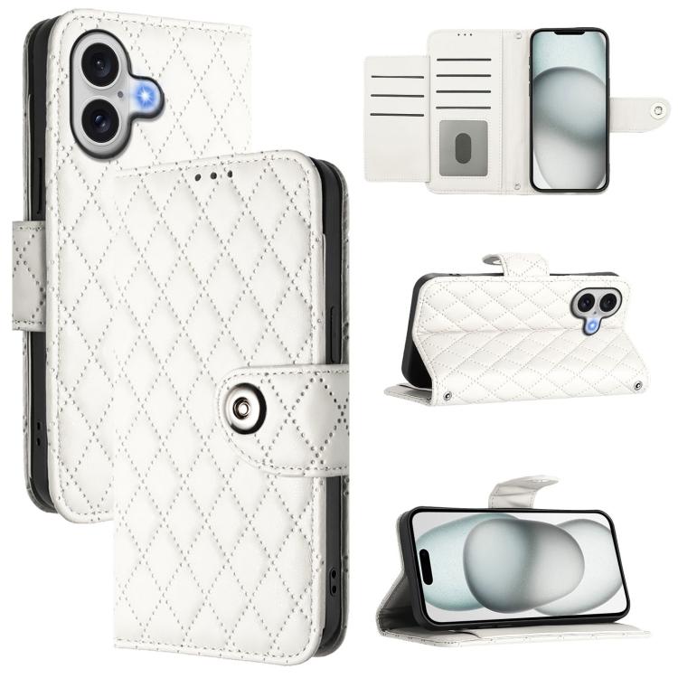 เคสโทรศัพท์หนังแบบพับลายข้าวหลามตัดพร้อมสายคล้อง สำหรับ iPhone 17 Pro Max, สำหรับ iPhone 17 Pro, สำหรับ iPhone 17, สำหรับ iPhone Air, สำหรับ iPhone SE 2024, สำหรับ iPhone 16 Pro Max, สำหรับ iPhone 16 Pro, สำหรับ iPhone 16 Plus