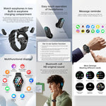 X10 นาฬิกาอัจฉริยะพร้อมหูฟัง ขนาด 1.39 นิ้ว กันน้ำ รองรับการโทร Bluetooth / NFC / อัตราการเต้นของหัวใจ