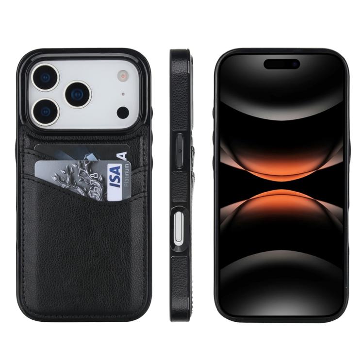 Litchi Leather Skin Card Slots Phone Case, For iPhone 18 Pro / 17 Pro, For iPhone 18 Pro Max / 17 Pro Max, For iPhone 17e / 16e, For iPhone 17, For iPhone Air, For iPhone 16 Pro Max, For iPhone 16 Pro, For iPhone 16 Plus, For iPhone 16