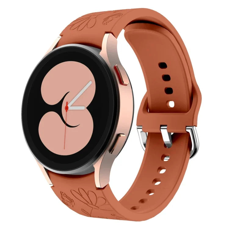 Butterfly Flower Embossed Silicone Watch Band, For Samsung Galaxy Watch 6