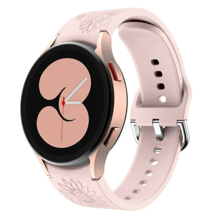 Sunflower Pattern Embossed Silicone Watch Band, For Samsung Galaxy Watch 6