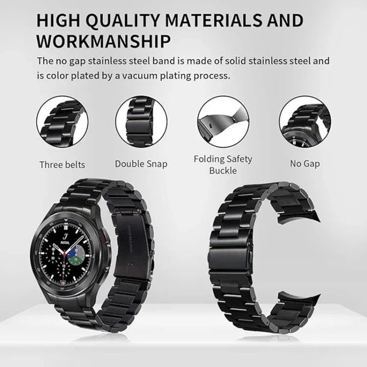 สายโลหะสแตนเลสสามเม็ด สำหรับ Samsung Galaxy Watch 6 / 5 / 4