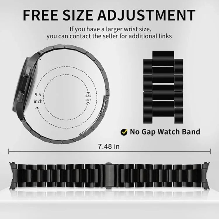 สายโลหะสแตนเลสสามเม็ด สำหรับ Samsung Galaxy Watch 6 / 5 / 4