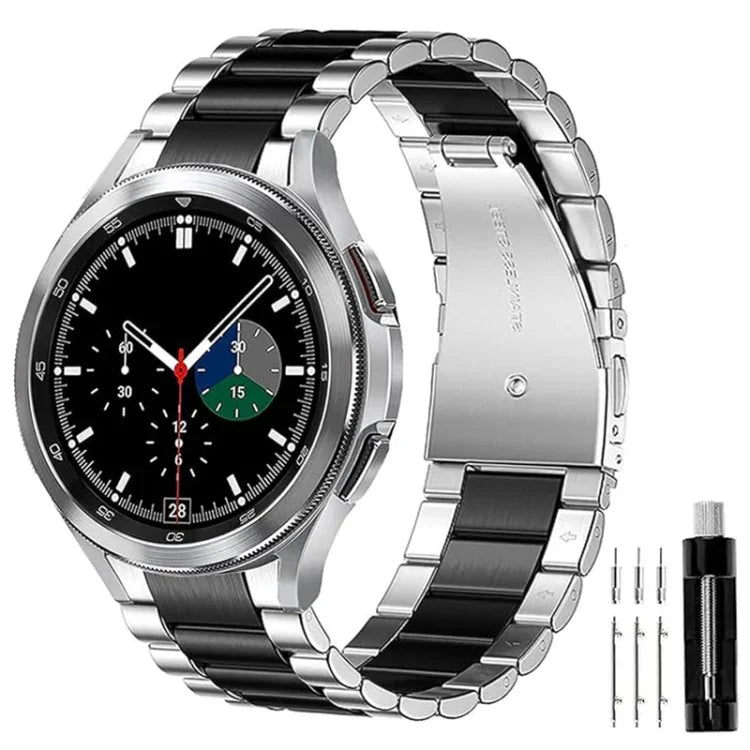 สายโลหะสแตนเลสสามเม็ด สำหรับ Samsung Galaxy Watch 6 / 5 / 4