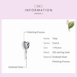 สร้อยข้อมือและสร้อยคอ DIY ประดับลูกปัดดอกทิวลิปเงินสเตอร์ลิง S925