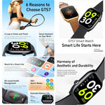 GTS7 นาฬิกาอัจฉริยะสุขภาพและฟิตเนสขนาด 2.0 นิ้ว รองรับการโทรผ่านบลูทูธ / อัตราการเต้นของหัวใจ / ความดันโลหิต / MET