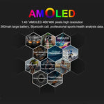 LEMFO AK59 สมาร์ทวอทช์หน้าจอ AMLOED กลม 1.43 นิ้ว สายซิลิโคน