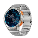 AK59 สมาร์ทวอทช์หน้าจอ AMLOED กลม 1.43 นิ้ว สายเหล็ก