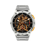 AK59 สมาร์ทวอทช์หน้าจอ AMLOED กลม 1.43 นิ้ว สายเหล็ก
