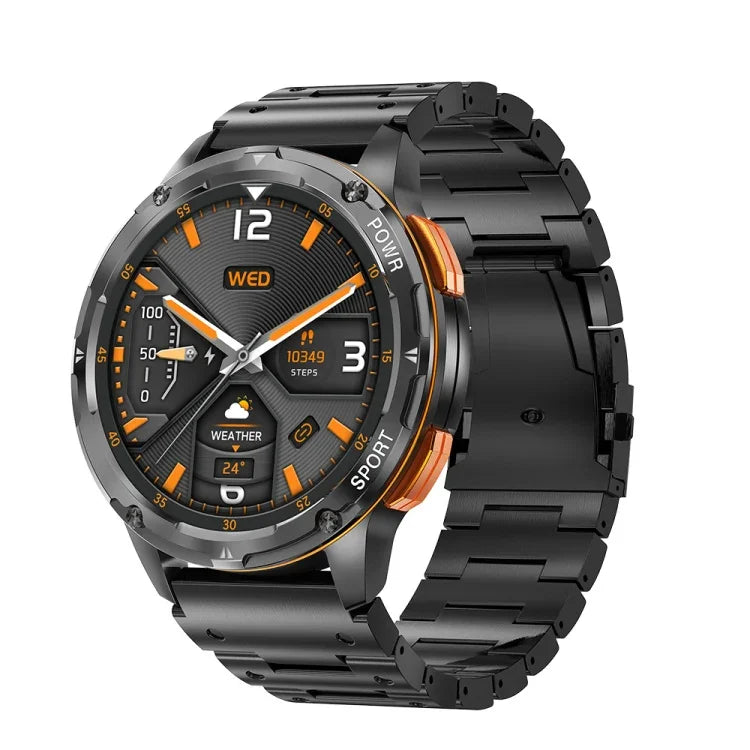 AK59 สมาร์ทวอทช์หน้าจอ AMLOED กลม 1.43 นิ้ว สายเหล็ก