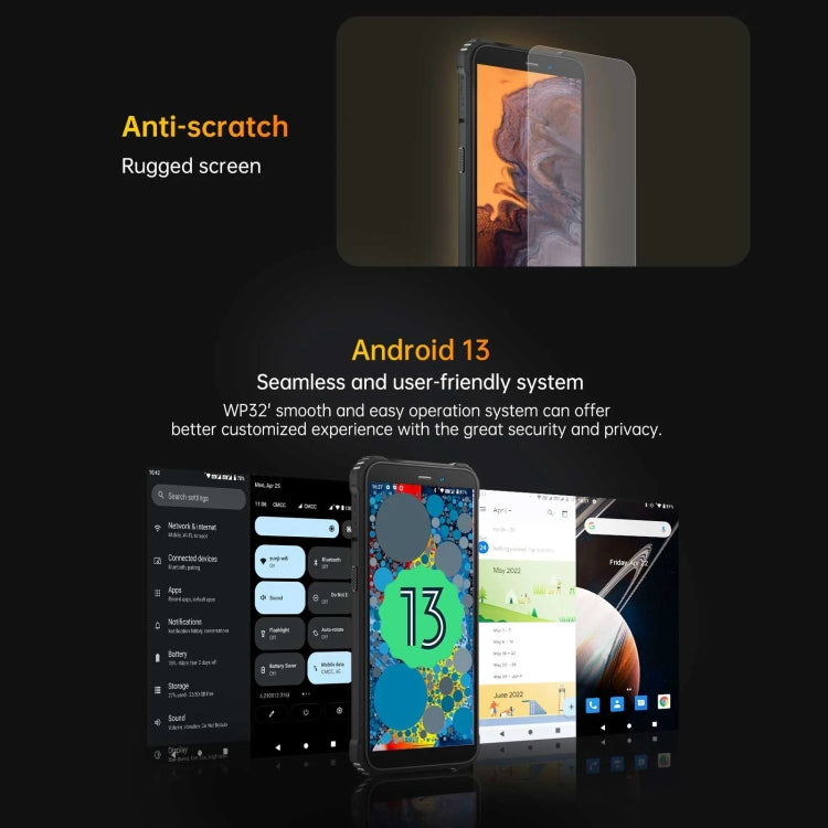 Oukitel WP32, IP68/IP69K, 5.93 นิ้ว Android 13 Unisoc Tiger T606 Octa-core, NFC, OTG, เครือข่าย: 4G, 4GB+128GB