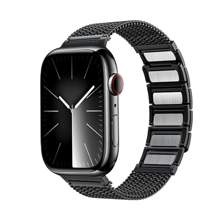 สายรัดนาฬิกาสแตนเลสสตีลแบบถักพร้อมตัวล็อกแม่เหล็ก สำหรับ Apple Watch SE 2023 44mm, สำหรับ Apple Watch SE 2023 40mm, สำหรับ Apple Watch Ultra 2 49mm, สำหรับ Apple Watch Series 9 45mm, สำหรับ Apple Watch Series 9 41mm, สำหรับ Apple Watch Ultra 49mm