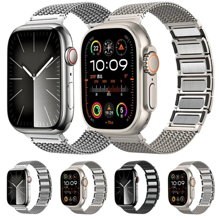 สายรัดนาฬิกาสแตนเลสสตีลถักพร้อมหัวแม่เหล็ก สำหรับ Apple Watch 42mm, สำหรับ Apple Watch 38mm