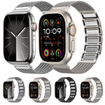 สายรัดนาฬิกาสแตนเลสสตีลแบบถักพร้อมตัวล็อกแม่เหล็ก สำหรับ Apple Watch SE 2023 44mm, สำหรับ Apple Watch SE 2023 40mm, สำหรับ Apple Watch Ultra 2 49mm, สำหรับ Apple Watch Series 9 45mm, สำหรับ Apple Watch Series 9 41mm, สำหรับ Apple Watch Ultra 49mm